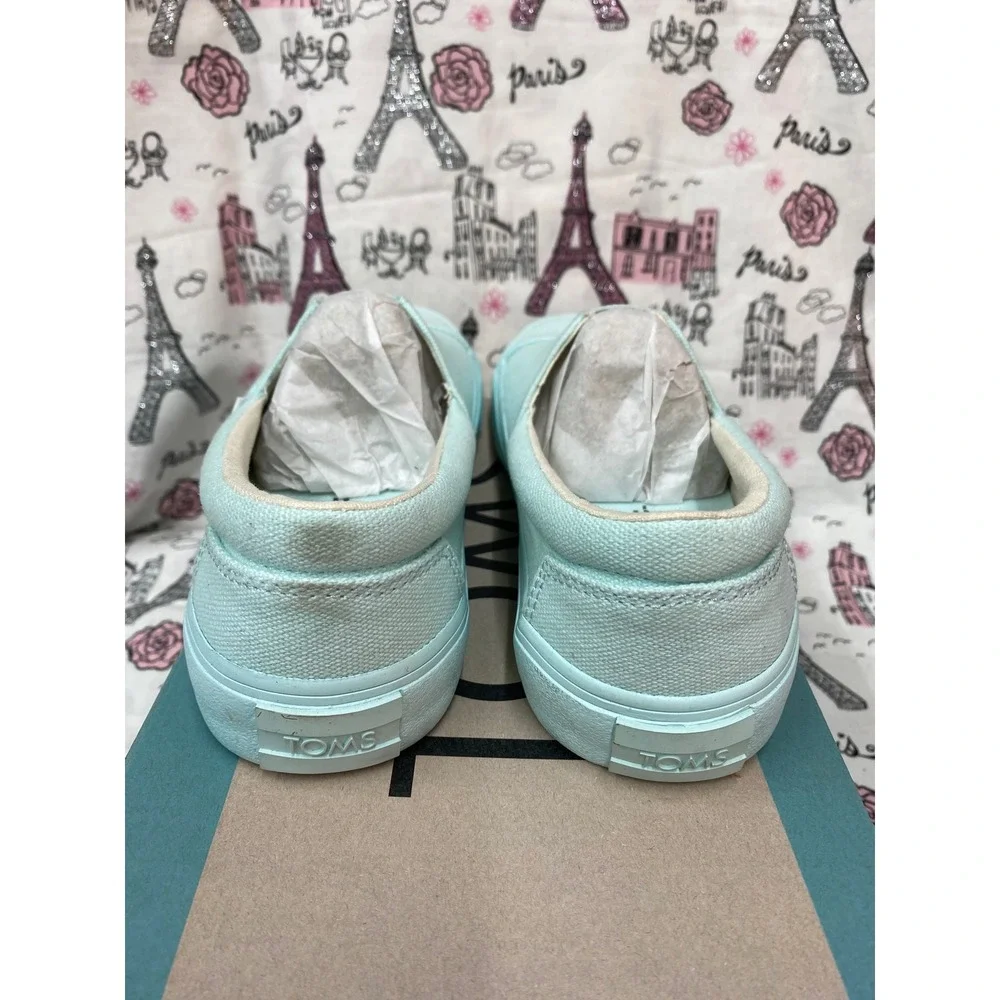 TOMS Alpargata Fenix Slip On Soft Blue Washed Canvas Sneakers Womens 5 10018170